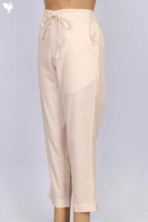 Cambric Cotton Pants in Beige